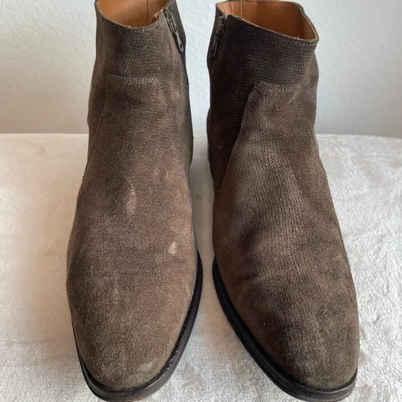 Aldo Men's Dark Brown Suede Chukka Ankle Boots with Side Zip - Picture 3 of 13